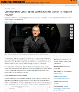 Coronaprofile: Can AI speed up the hunt for COVID-19 research results?